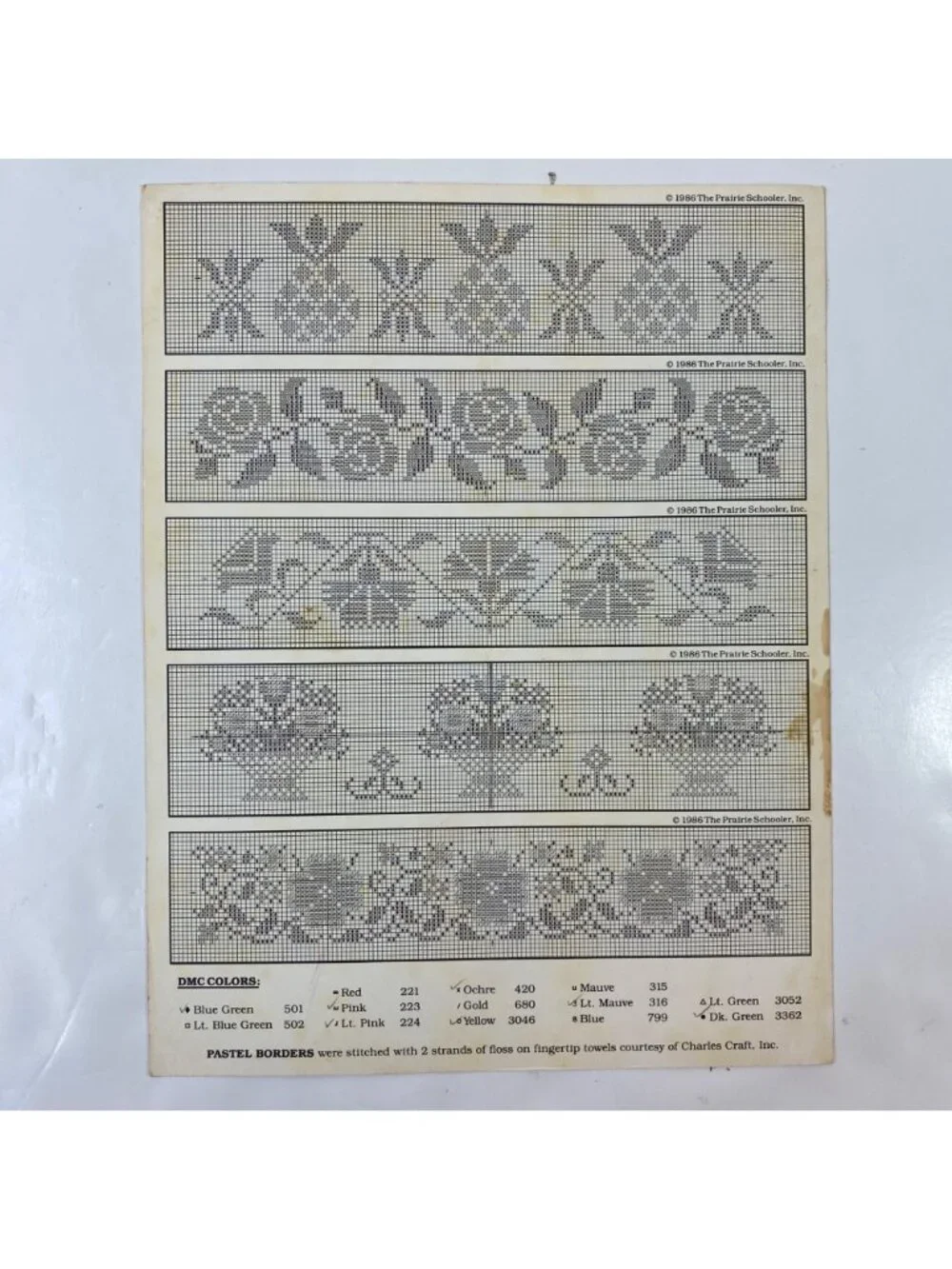 The Prairie Schooler Designer Series Pastel Borders Cross Stitch Pattern Booklet